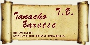 Tanacko Baretić vizit kartica